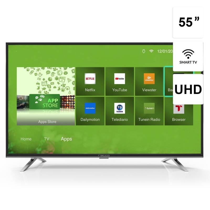 RECCO - Televisor 55" 4K Ultra HD Smart TV RLED-L55D1202UH