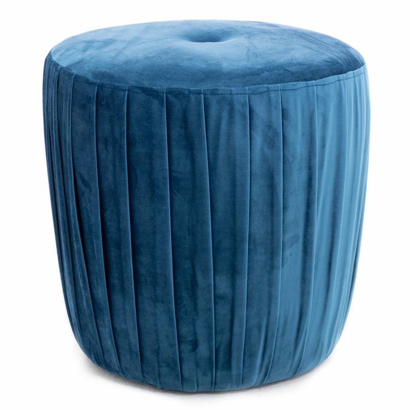 Puff redondo fibra azul 50 cm diametro – Galpón de Diseño