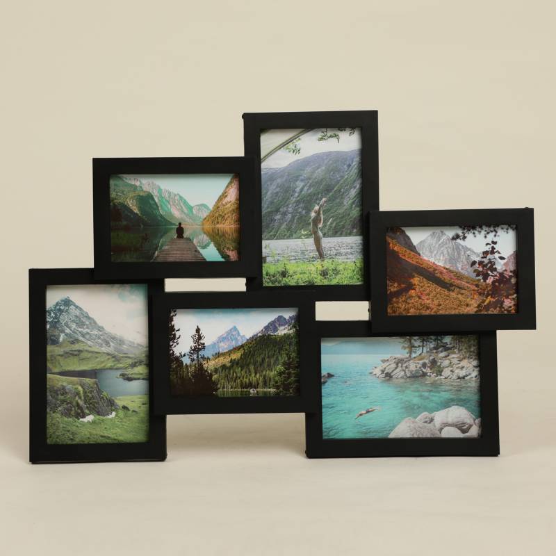 Multimarco de plástico, 6 fotos, marco múltiple para fotografías de 14 x 9  cm, portafotos, decoración del hogar, paisajes, recue