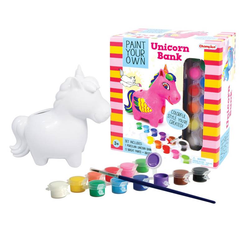 CHAMPION - Juguete de Manualidades Set de Pintura Alcancia de Unicornio