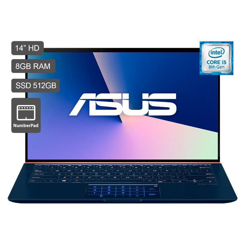 Asus Laptop Zenbook 14 Core I5 512gb Ssd 8gb Ram Pantalla Full Hd