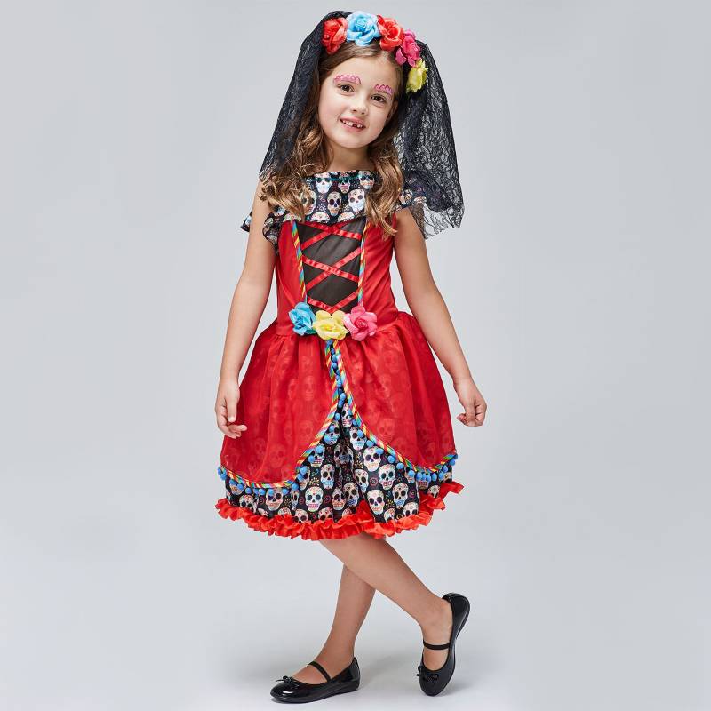 YAMP - Disfraz de Catrina para Niños Yamp