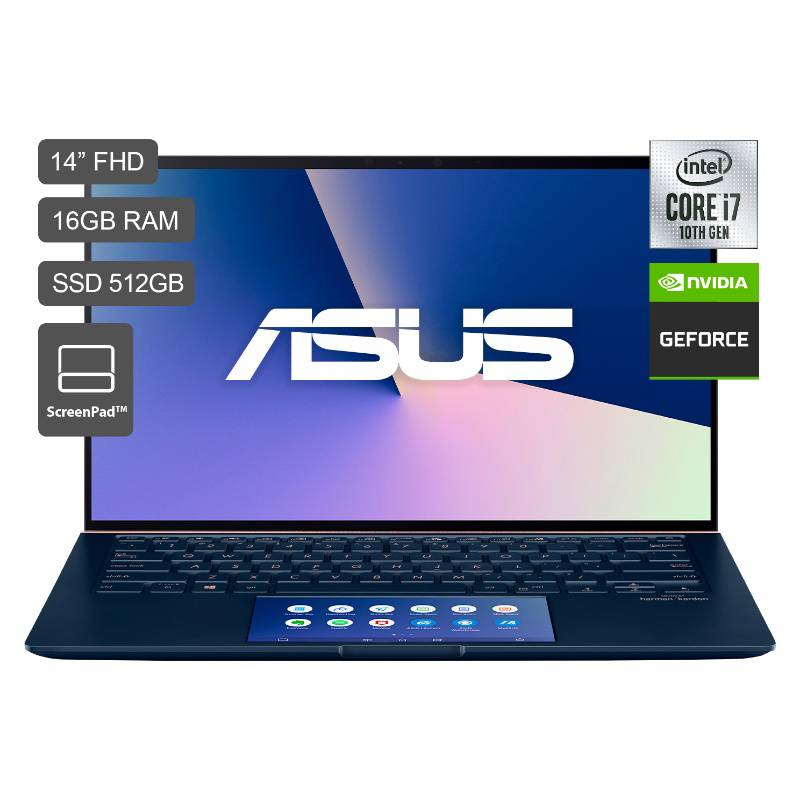 ASUS - Laptop ZenBook 14" Core i7 10th Gen 512G SSD 16GB RAM + 2GB Video MX250 - Ultradelgada