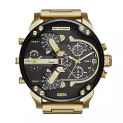 DIESEL - Reloj Diesel Caballero, extensible acero dorado, carátula negra - Análogo