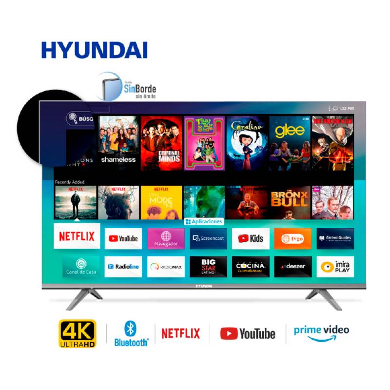 HYUNDAI - Televisor 58" 4K Ultra HD Smart Netflix TV HYLED5805N4KM