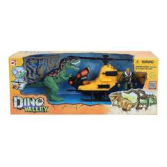 DINO VALLEY - Set de Juguetes Dinosaurio con Helicoptero