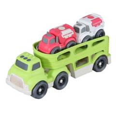 KIDS N PLAY - Set de Carros de Juguete Camión Transportador Ecotoys