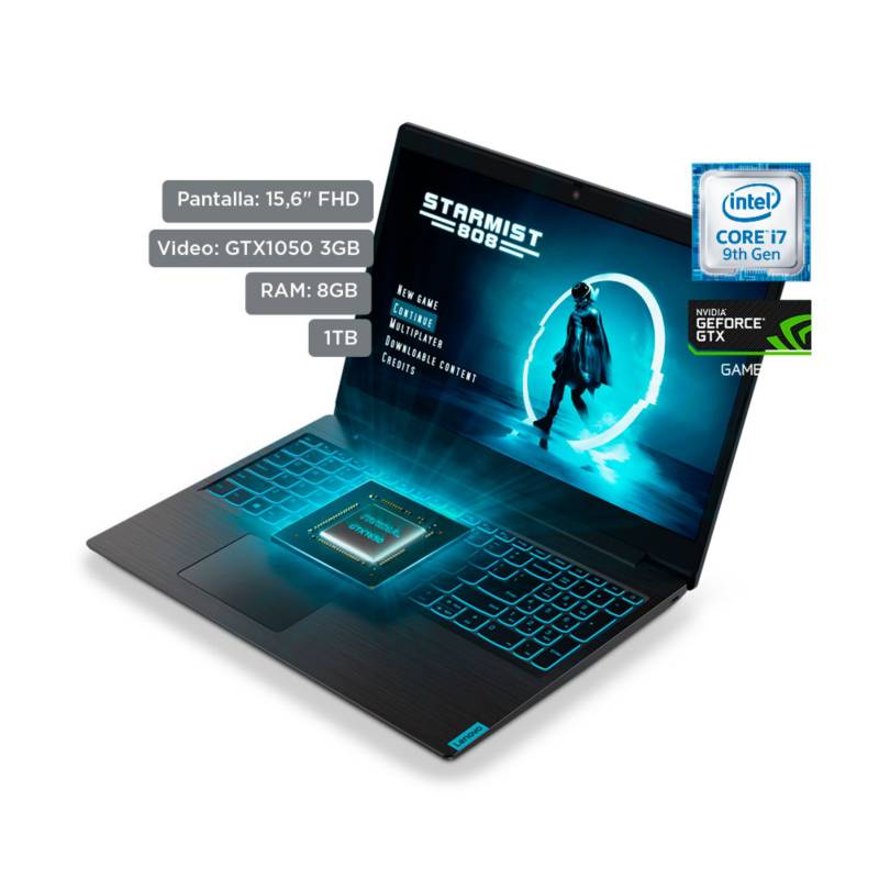 LENOVO - Laptop 15.6" Gamer L340 Core i7 9vna Gen 8GB RAM 1TB + 3GB Video Nvidia GTX 1050