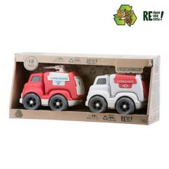 KIDS N PLAY - Set de Carros de Juguete Pack X 2 Camiones de Rescate Ecotoys
