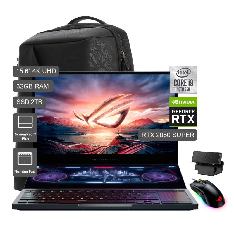 ASUS - Laptop Gamer ROG Zephyrus Duo 15" GX550LXS Core i9-10th 2TB SDD 32GB RAM + 8GB Video Nvidia RTX2080 Super