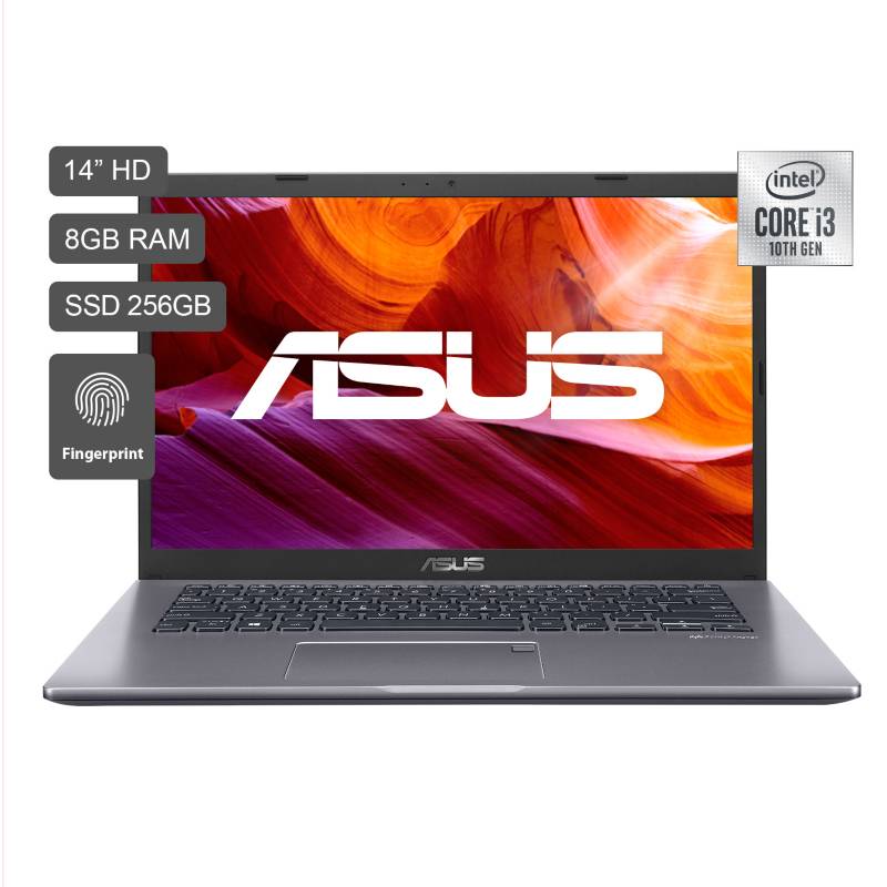 ASUS - Laptop Asus X409 14" Core i3 10ma Gen 8GB RAM 256GB SSD - Lector Huella Digital