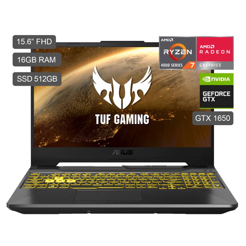 ASUS - Laptop Gamer TUF A15 15.6" FX506IU R7-4800HS 512GB SDD 16GB RAM + 4GB Video Nvidia GTX1650