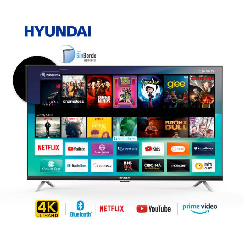 HYUNDAI - Televisor 55" 4K Ultra HD Smart Netflix TV HYLED5519N4KM
