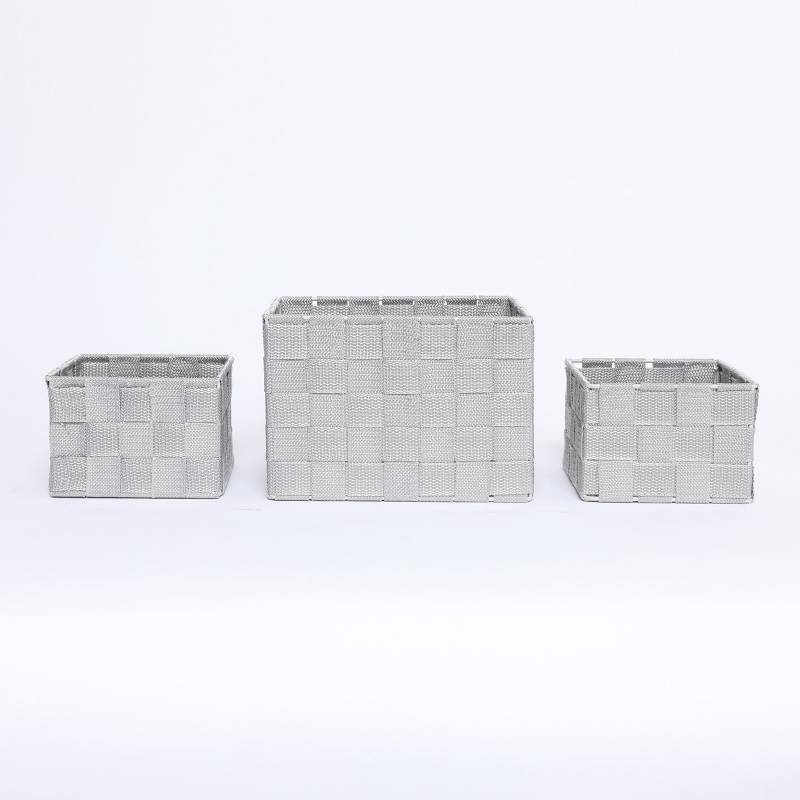 Set de 2 Canastos Organizadores Cube Azul/Gris S