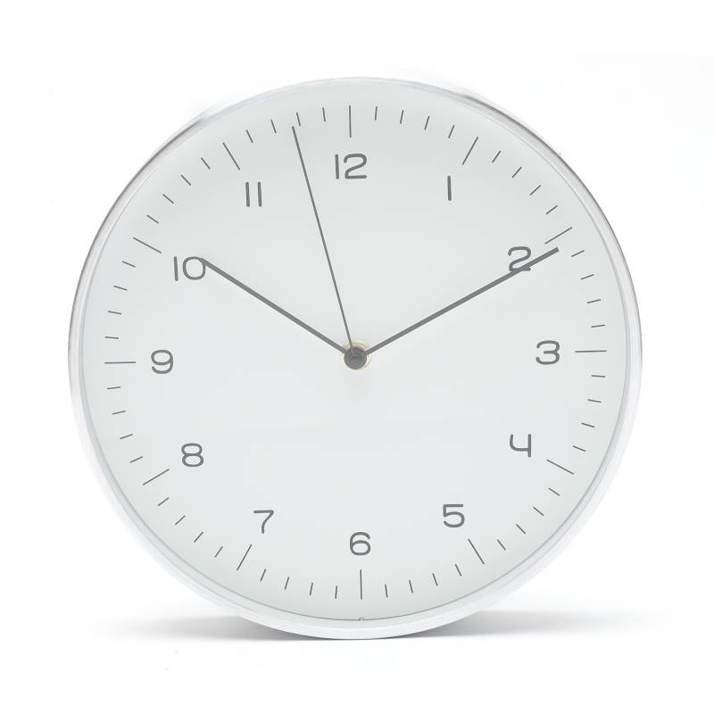 MICA - Reloj de Pared Plateado 24cm