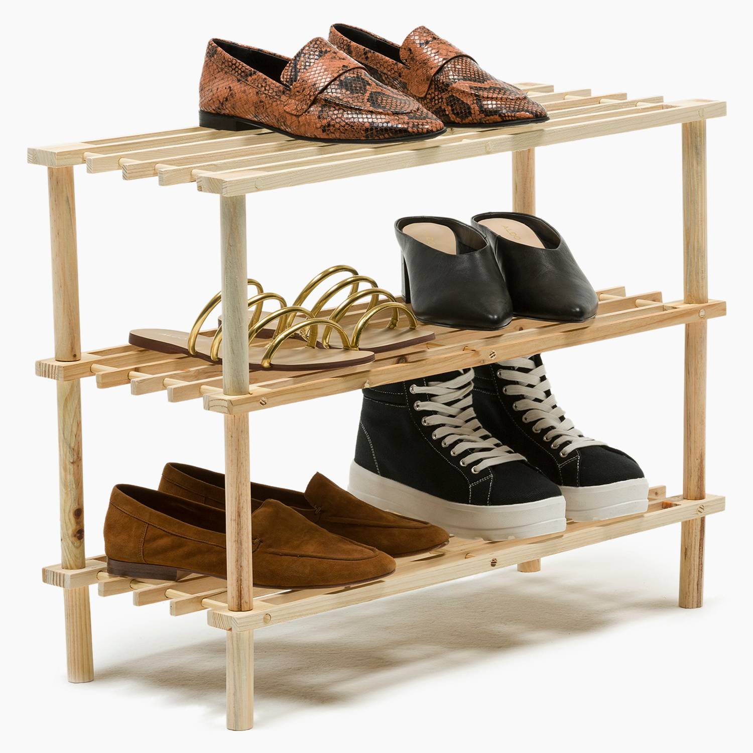 Mueble Organizador De Zapatos De 3 Niveles En Madera Calzado