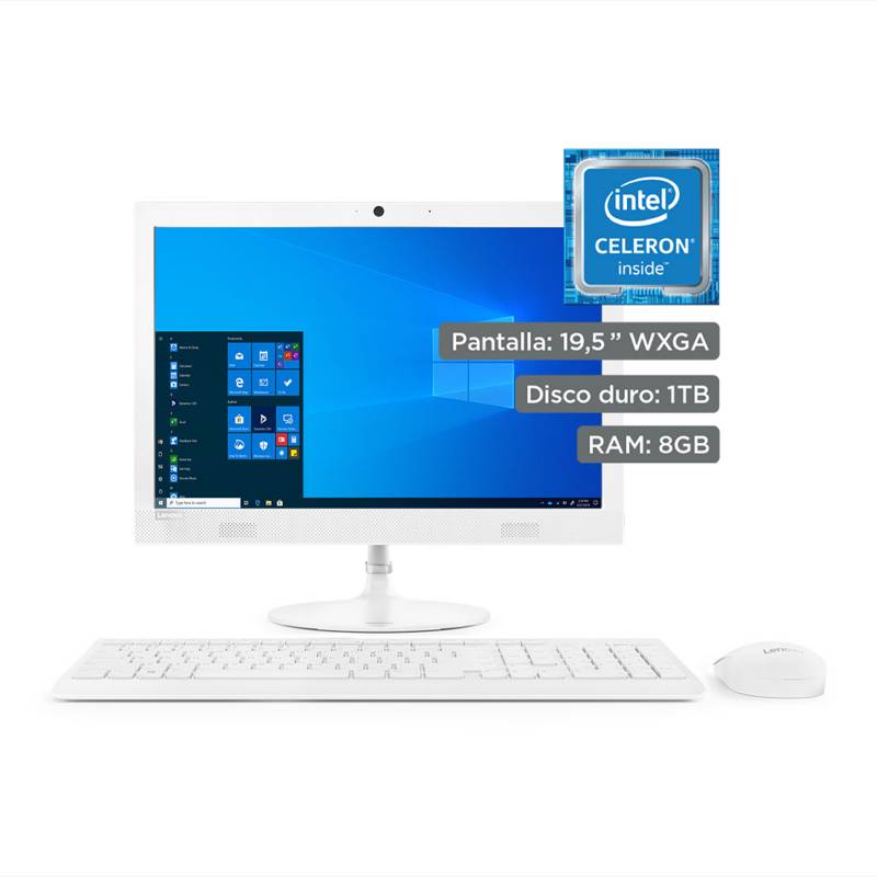 LENOVO - IdeaCentre AIO 330  Intel Celeron  19.5" WXGA+  1TB HDD  8GB RAM  White