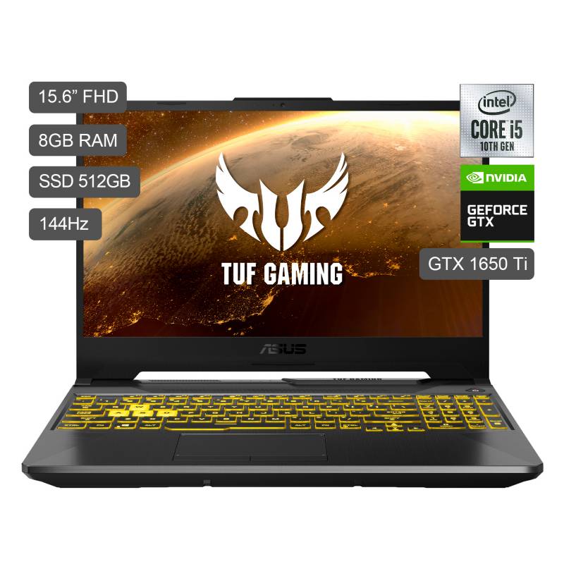 ASUS - Laptop Gamer TUF 15.6" Core i5-10300H 512GB SDD 8GB RAM + 4GB Video Nvidia GTX1650Ti