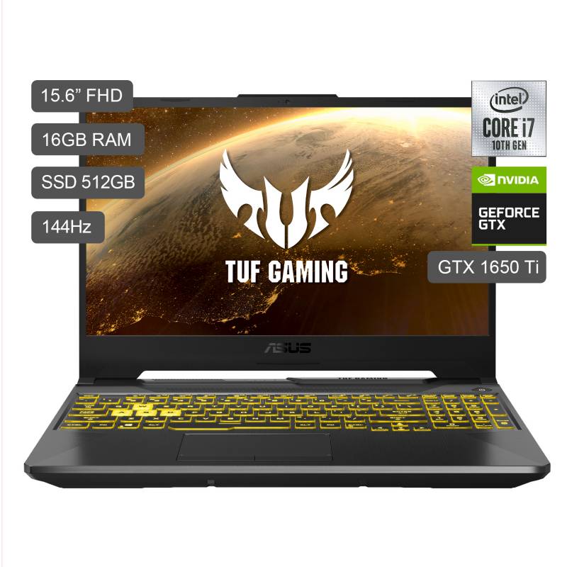 ASUS - Laptop Gamer TUF F15 15.6" FX506LI I7-10870H 512GB SDD 16GB RAM + 4GB Video Nvidia GTX1650Ti