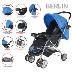 YAMP - Coche Cuna para Bebé Berlín Azul Yamp