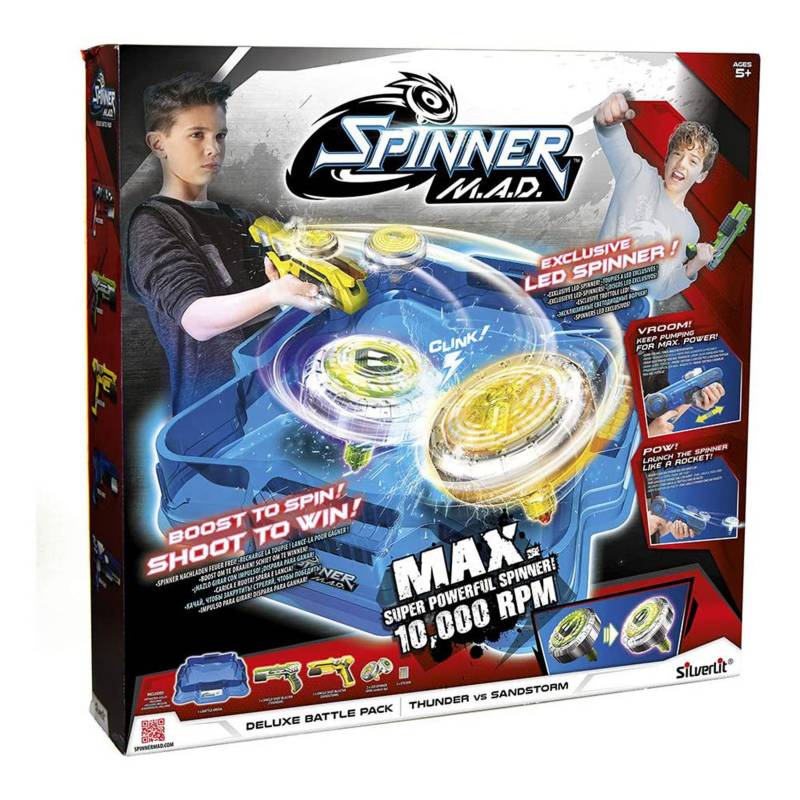 SPINNER MAD - Pack Lanzadores de Batalla Thunder + Sandstorm