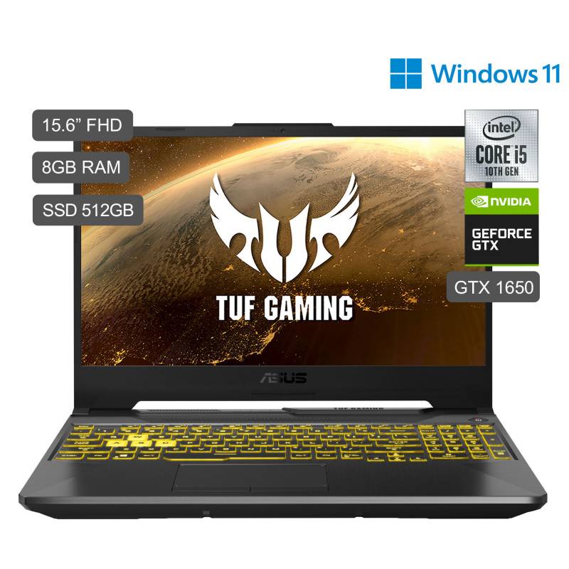 ASUS - TUF Gaming F15 FX506 Core i5 15.6'' FHD IPS 512GB SSD 8GB RAM 4GB GTX1650