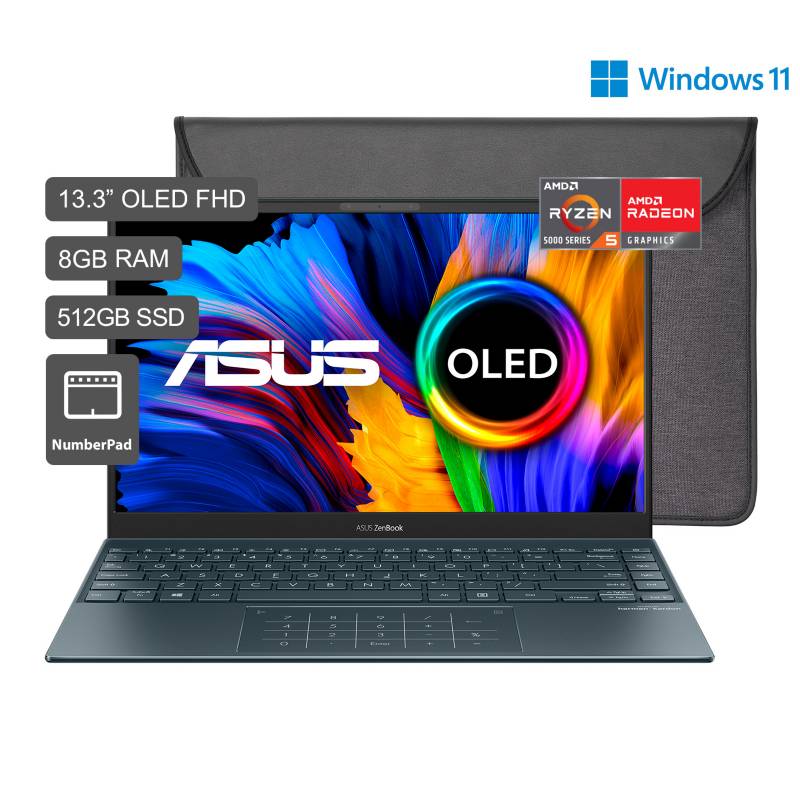 ASUS - Laptop ASUS Zenbook AMD Ryzen 5 Serie 5000 8GB 512 GB 13.3" 