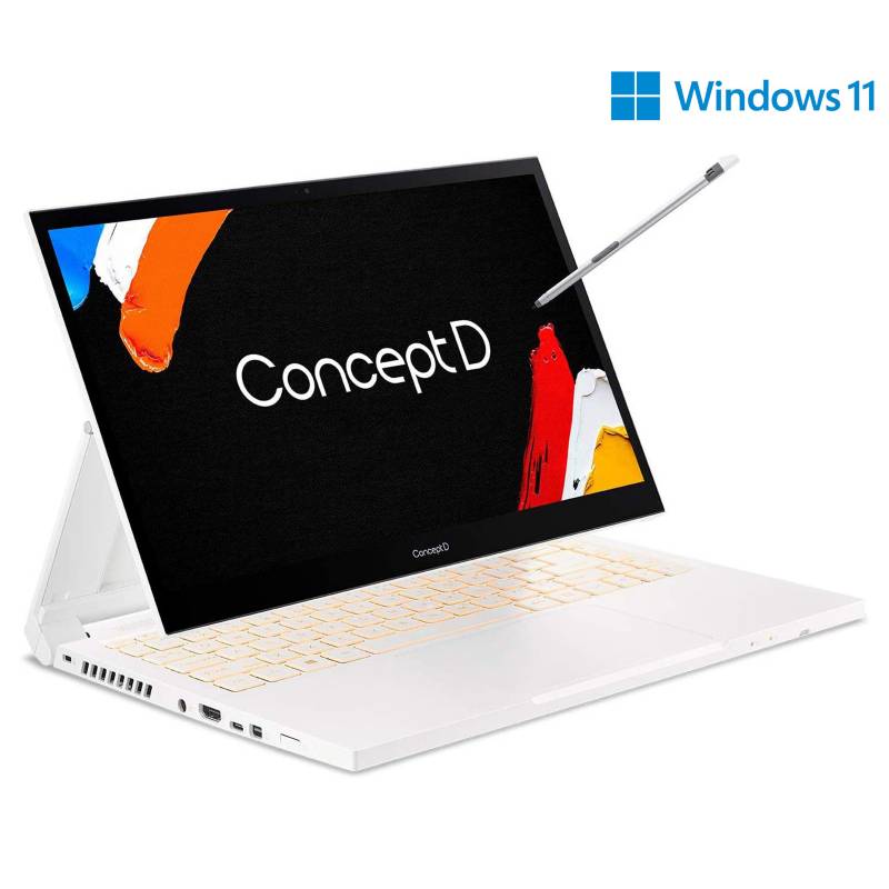 ACER - Laptop Acer ConceptD 3 Ezel 14" FHD Intel Core i7 16GB 512GB SSD White, Teclado en inglés