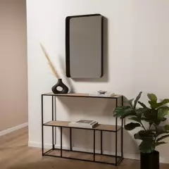BASEMENT HOME - Espejo Rectangular Negro 50 x 80 cm