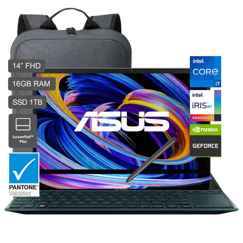 ASUS - Laptop Asus Intel Core i7 MX450 16GB 1TB SSD Zenbook Duo 14  11° Gen 14''