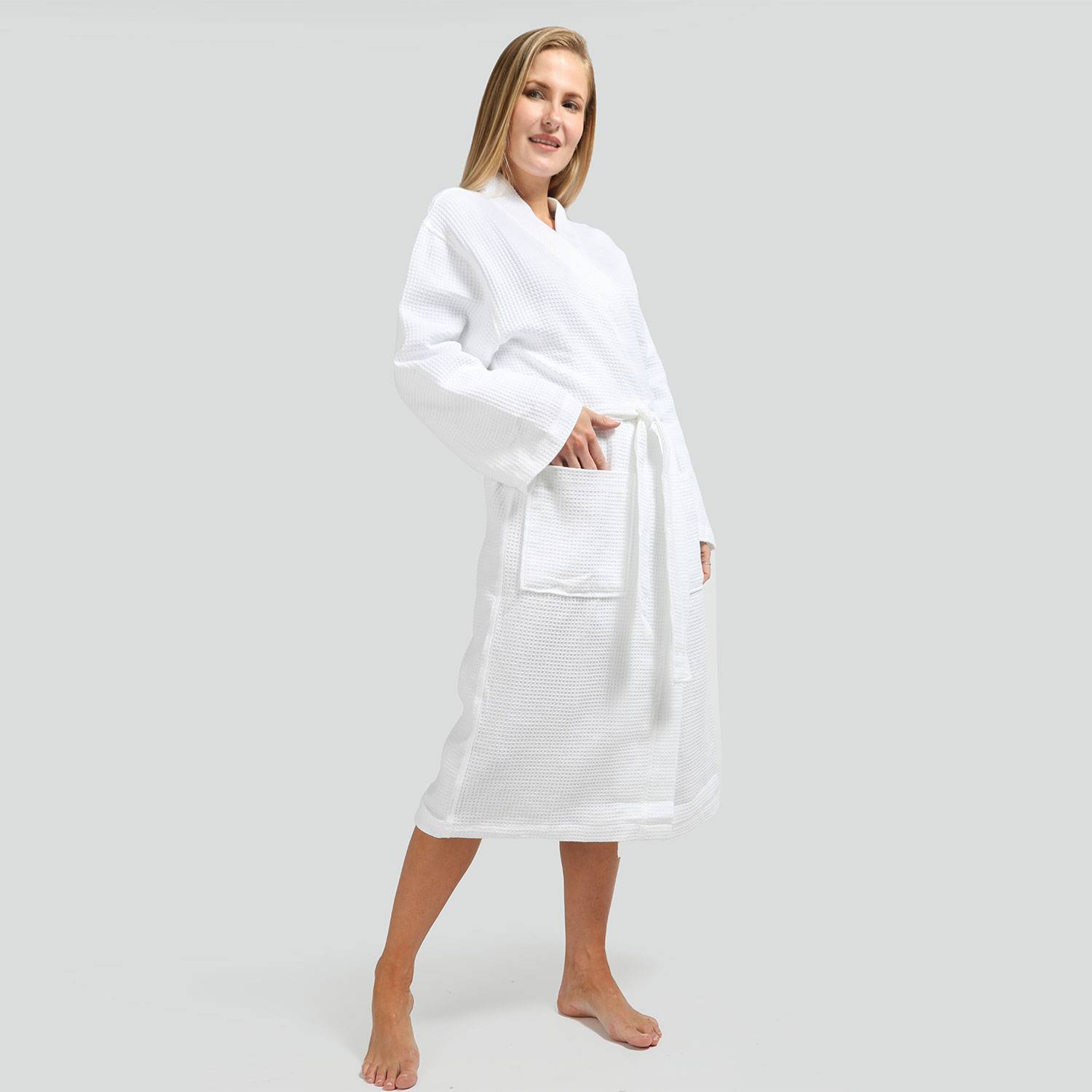  Bata de baño larga para mujer, bata de vellón con bolsillo, bata  de casa para mujer, camisón para ducha, spa, hotel, vacaciones, Tipo-1 :  Ropa, Zapatos y Joyería