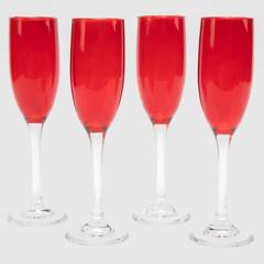 MICA - Set x 4 Copas de Champagne Rojo 190ml