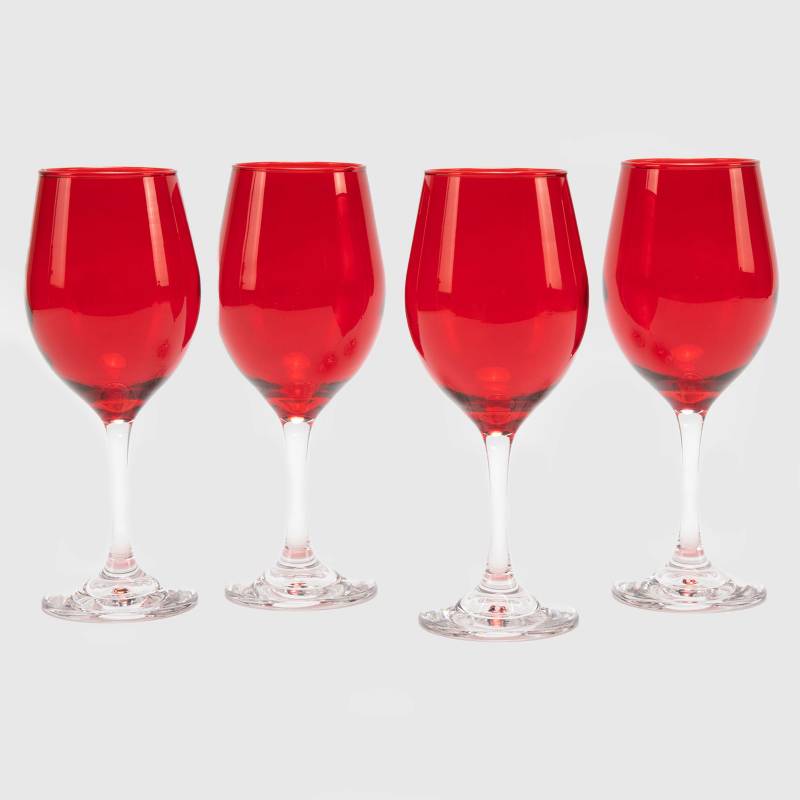 MICA - Set x 4 Copas de Vino Tinto Rojo 315ml