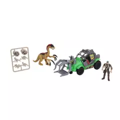 DINO VALLEY - Set de Juguete Dinosaurio con Carro Verde