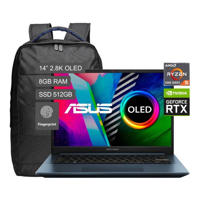 ASUS - Laptop Asus AMD Ryzen 5 RTX 3050 8GB 512 GB Vivobook Serie 5000 14''