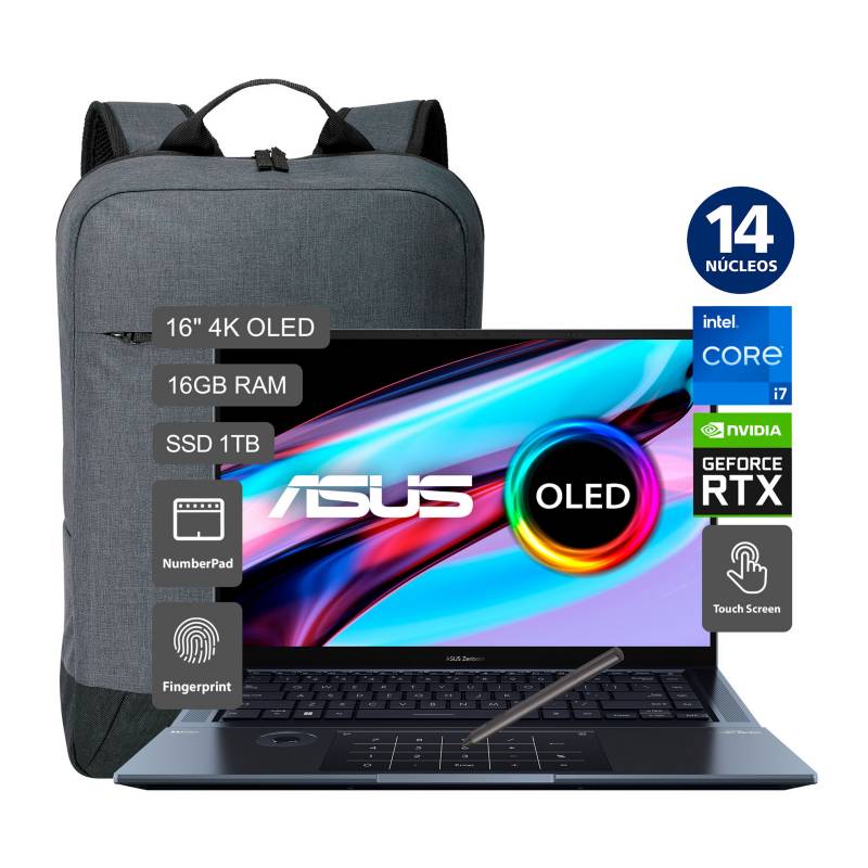ASUS - Laptop Asus Intel Core i7 RTX 3060 16GB 1TB SSD Zenbook Pro 16X OLED  12° Gen 16.1"