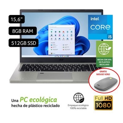 Laptop ACER Apire Vero Intel Core i5 11° Gen 8GB RAM 512 GB SSD 15.6'' 