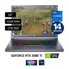 Laptop Gamer ACER Predator Triton 500 Intel Core i7 12° Gen 14 núcleos - 32GB RAM 1TB SSD 16¿¿ RTX 3080Ti
