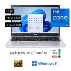 Laptop Acer Intel Core i7 16GB 512 GB SSD Aspire 3 11° Gen 15.6''
