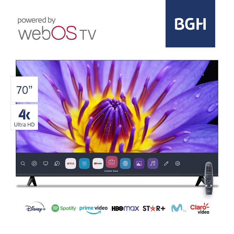 BGH - Smart TV 70'' BGH WebOS 4K UHD B7021UK6XWIC