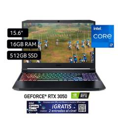 ACER - Laptop Gamer ACER Nitro Intel Core i7 11° Gen 16GB RAM 512 GB SSD 15.6'' RTX 3050 4GB