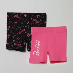 BARBIE - Short Niña Pack X2 Algodón Barbie