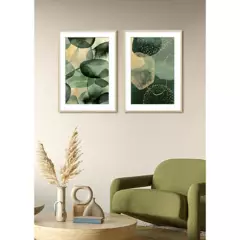 BASEMENT HOME - Set2 Cuadro Abstract Verde 50x70x2cm