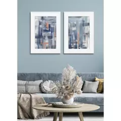 BASEMENT HOME - Set2 Cuadros Abstract Azul 50x70x3cm