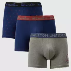 BENETTON - Boxer Algodón Pack De 3 Hombre Benetton