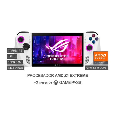 ROG Ally Gaming Handheld ASUS 7 pulgadas AMD Ryzen Z1 Extreme Processor  512GB White