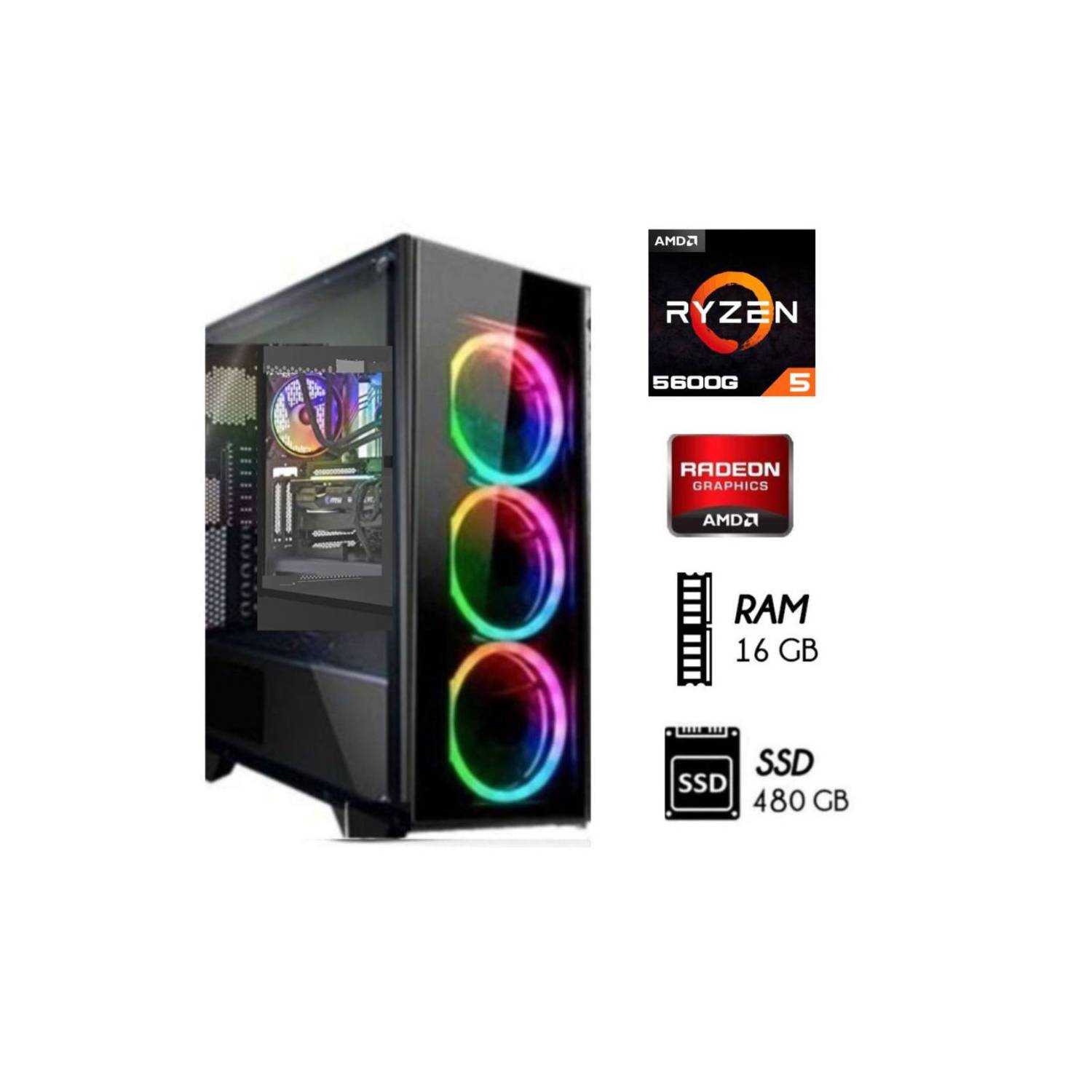 Computadora Completa RYZEN 5 5ta Gen / Memoria RAM 16GB / Al