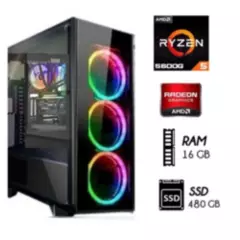 AMD CORP - COMPUTADORA PC GAMER RYZEN 5-5600G 3.4 GHZ RAM 16GB SSD 480GB CASE GAMER RGB.