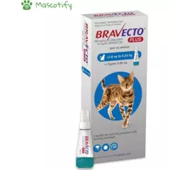 BRAVECTO - Bravecto Plus 250Mg Gatos De 2.8 A 6.25Kg - Antipulgas Y Antiparasitario