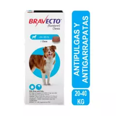 BRAVECTO - Bravecto Antipulgas para Perros 1000 mg 20 - 40 Kg